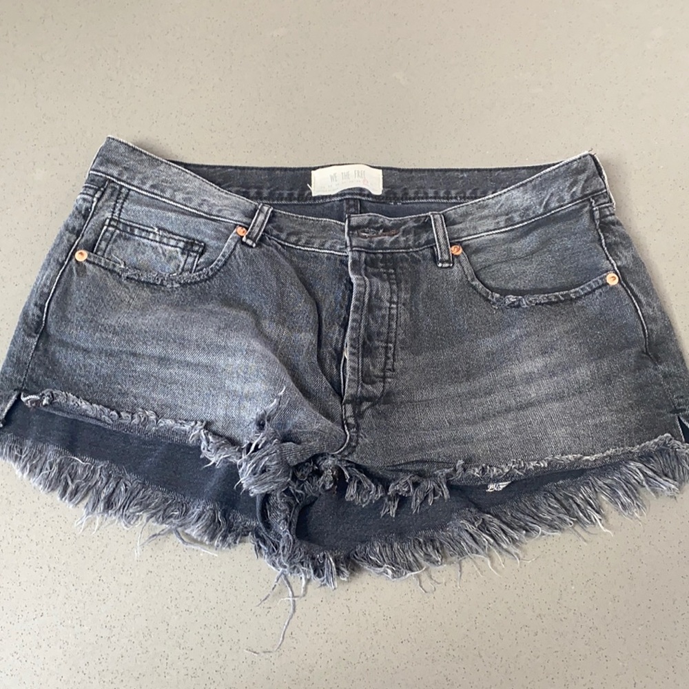 Free people dark Jean shorts